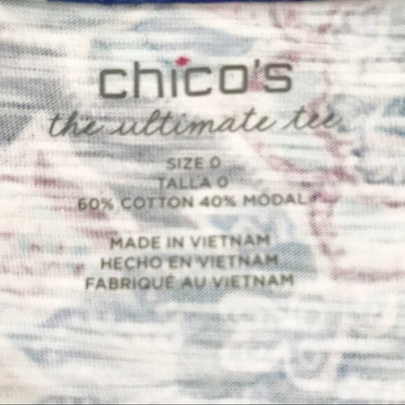 CHICO’S "The Ultimate Tee" Blue Paisley Floral Open Front Cardigan, S / 4 - Picture 9 of 10